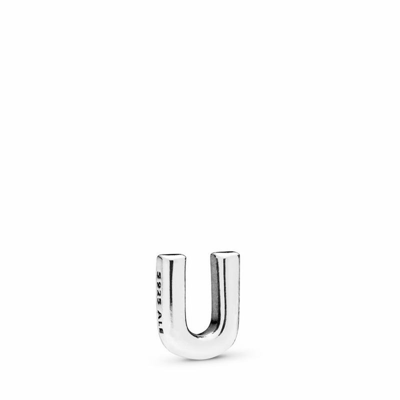 Pandora Australia Letter U Petite Locket Charm - Sterling Silver | WOCDNT871